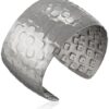 Lavari Jewelers Stainless Steel Plain Hammer Wide Cuff Bangle