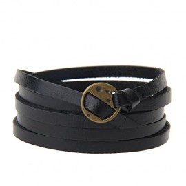 GelConnie Leather Bracelet Adjustable Multi Layer
