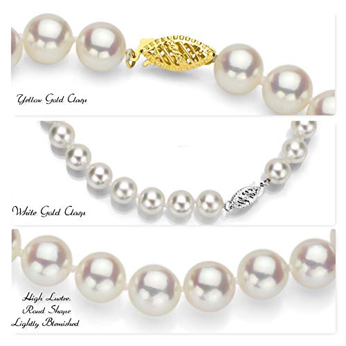 Elegance in Pearls: 14k Yellow Gold Akoya Cultured Pearl Necklace