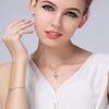 Heart Pendant Enhancer Women Necklace Amethyst