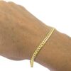 Nuragold 14k Yellow Gold 4mm Solid Chain Bracelet or Anklet