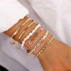 19pcs Multiple Layered Stackable Open Cuff Wrap Bangle Gold Bracelets