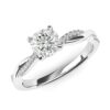 10k White Gold 4-Prong Petite Twisted Vine Simulated 1.0 CT Diamond