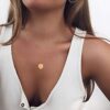 Personalized 14K Gold Filled Disc Necklace with Adjustable Chain - Hypoallergenic and Thoughtful Gift