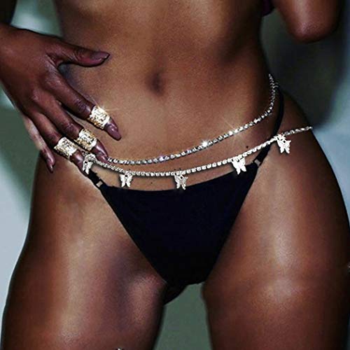 Butterfly Belly Waist Chain Rhinestones Body Chain Party
