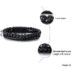 Type 2 Diabetes Medical Alert Bracelet - Braided Leather Cuff with Magnetic Clasp
