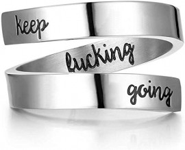 Inspirational Rings for Women Adjustable Statement Stainless Steel