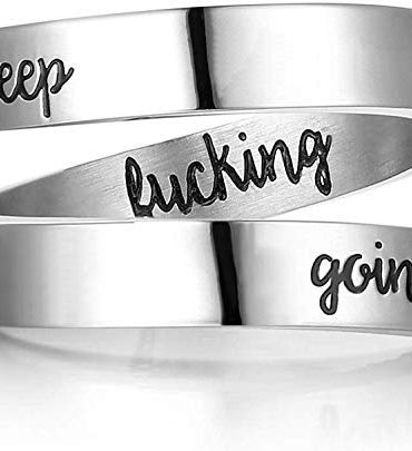 Inspirational Rings for Women Adjustable Statement Stainless Steel