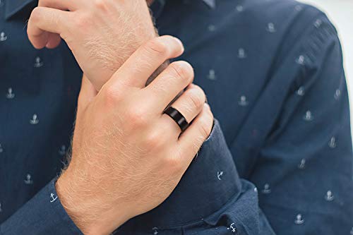 Elegance in Black: THREE KEYS Tungsten Carbide Men's Wedding Ban