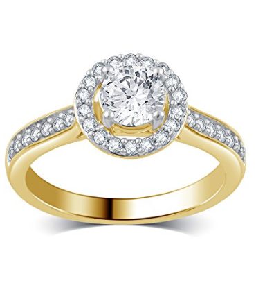 1.0 Carat Diamond, Prong Set 14kt Yellow Gold Diamond Engagement Ring