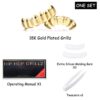 Finrezio Gold Plated Grillz Hip Hop Teeth Top and Bottom