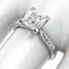 10k White Gold Solitaire 1.5ct Simulated Princess Engagement Ring