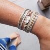 Pearl Leather Cuff Bracelet Multi Strand Wrap Bracelets