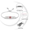 Free Engraving Medical Alert ID Bracelet Adjustable Stainless Steel