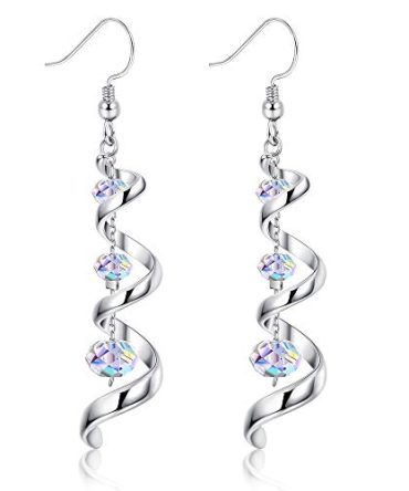 Swarovski Crystal 18K White Gold Drop Earrings