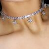 Butterfly Necklace 4mm Tennis Chain