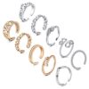 JFORYOU Open Toe Rings Set for Women 10 Pcs Silver and Rose