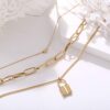 Dainty Layered Choker Necklaces Handmade Lock Heart Pendant