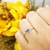 Dazzlingrock Collection 10K White Diamond & Blue Sapphire