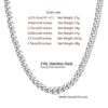 6mm Choker Curb Chain Length Stainless Steel