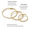 6 Pairs Stainless Steel gold silver Plated Hoop Earrings