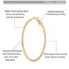 6 Pairs Stainless Steel gold silver Plated Hoop Earrings