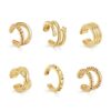 Sloong 6pcs Sparkling Ear Cuff Gold Dainty Helix Earrings