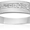 1/2 Carat Diamond, Channel-Set 14kt White Gold Princess-cut Diamond