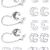 SCERRING Ear Cuff Fake Lip Helix Cartilage Clip On Wrap Earrings