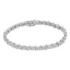 925 Sterling Silver 1.0 Cttw Diamond S-Curve Hyperlink Miracle-Set Tennis Bracelet – I-J Color, I3 Clarity, 7"