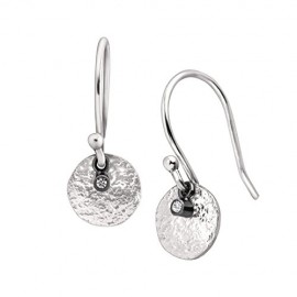 'Mini Crystal Disc' Drop Earrings with Crystals in Sterling Silver