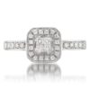 Captivating 1/3 Carat Diamond Princess-Cut & Round Diamond Engagement Ring - 14kt White Gold - La4ve Diamonds
