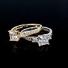 Ioka - 14K Solid White Gold 1.5 Ct. Princess Cut 3 Stone