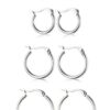 ORAZIO 4 Pairs Stainless Steel Hoop Earrings Set
