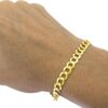 10k Yellow Gold 7mm Solid Cuban Curb Link Chain Bracelet