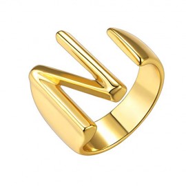 GoldChic Jewelry Gold Initial Letter Open Ring