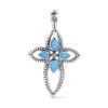 Cross Pendant Enhancer American West Sterling Silver Turquoise Gemston