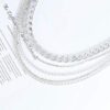 Silver Rhinestones Belly Waist Chain Boho Layered