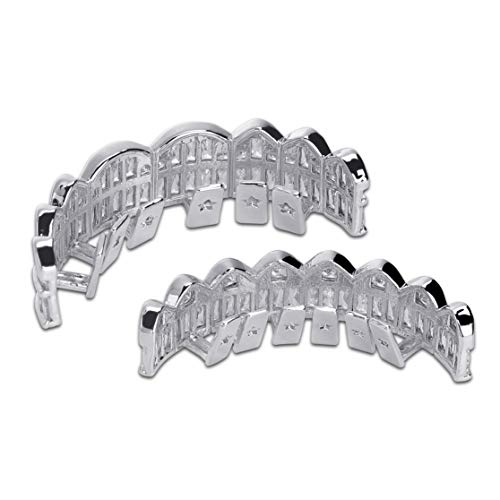 TOPGRILLZ Custom Baguette Iced Out Silver Top