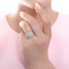 Engagement Wedding Ring Set Sterling Silver Round Cubic Zirconia CZ