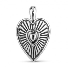 American West Sterling Silver Heart and Sunburst Pendant