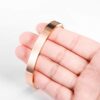 MeMeDIY Personalized Bracelet with Free Laser Engraving - Custom Stainless Steel Cuff Bangle for Women & Girls, Rose-Gold (Small & Large Sizes)