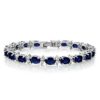 Gem Stone King 20.00 Ct Gorgeous Oval and Round Tennis Bracelet