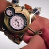 Steampunk-Styled Tesla Analog Watch Weathered-Brass Look