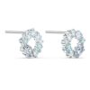 Swarovski Stud Pierced Earrings with Multicolored Blue Crystals