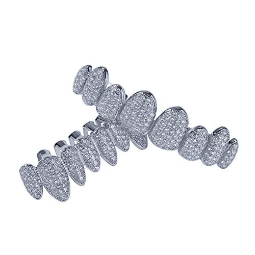 18K Gold Plated Iced Out AAA Zircon Micro Pave Teeth Grills