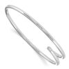 925 Sterling Silver .05ct Diamond Bangle Bracelet Cuff Expandable