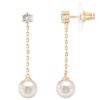 Shell Pearl Drop Earrings for Women in 14k Rose Gold