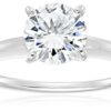 Platinum Cubic Zirconia Solitaire Ring Silver 6.5mm
