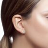 14k Solid White Gold ROUND Stud Earrings